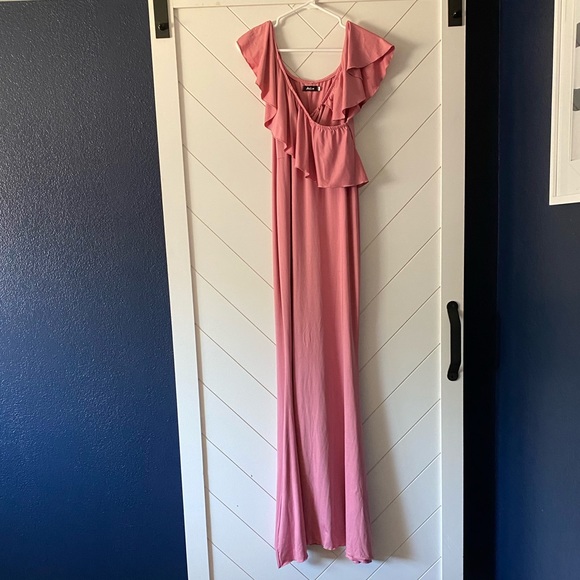 Long Dress Women Ruffle Stretchy Sleeveless Maxi - Picture 3 of 4